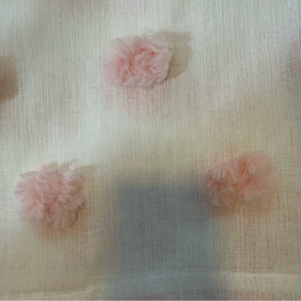 DKNY Sheer Window Curtain 2 Panels pink white - 2 - 50” X 84 - Picture 4 of 6